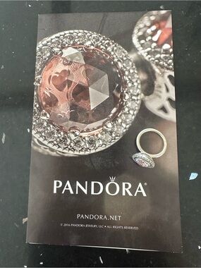 Pandora Rose-Pink Crystal Halo Ring in Silver